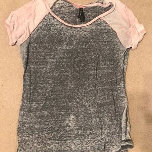 Torrid pink and grey distressed t-shirt